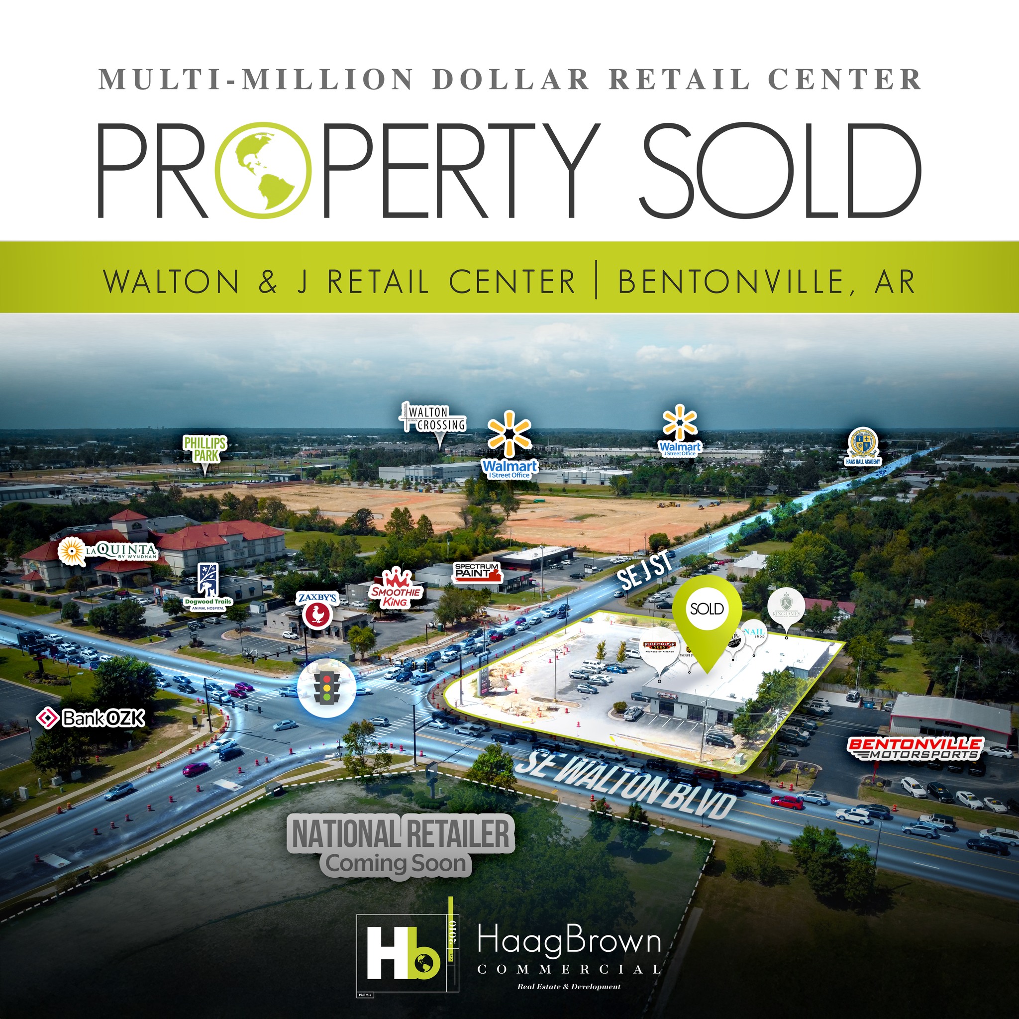 Notable Retail Strip Center at Walton & J Street in Bentonville has SOLD