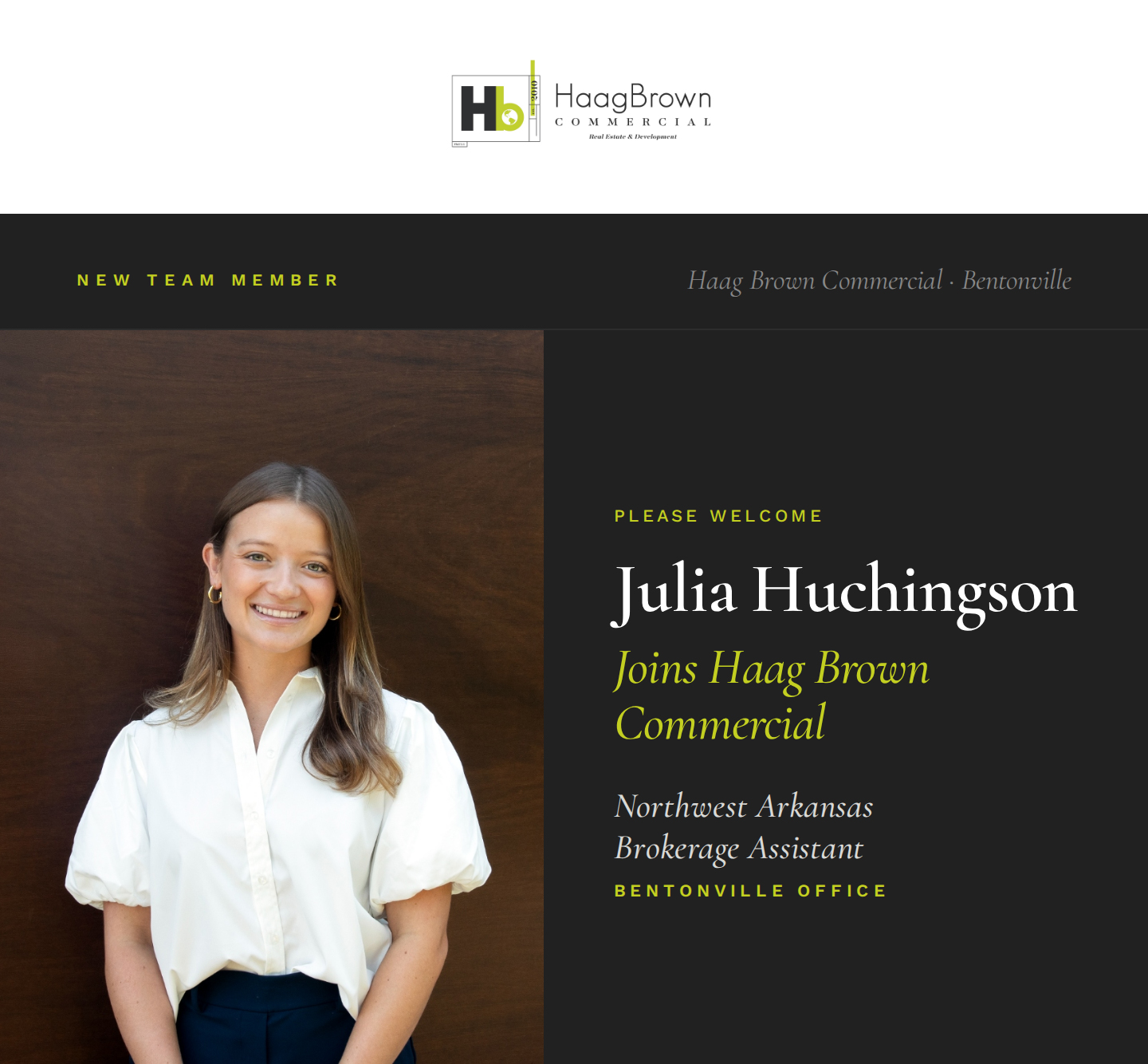 Julia Huchingson Joins Haag Brown Commercial