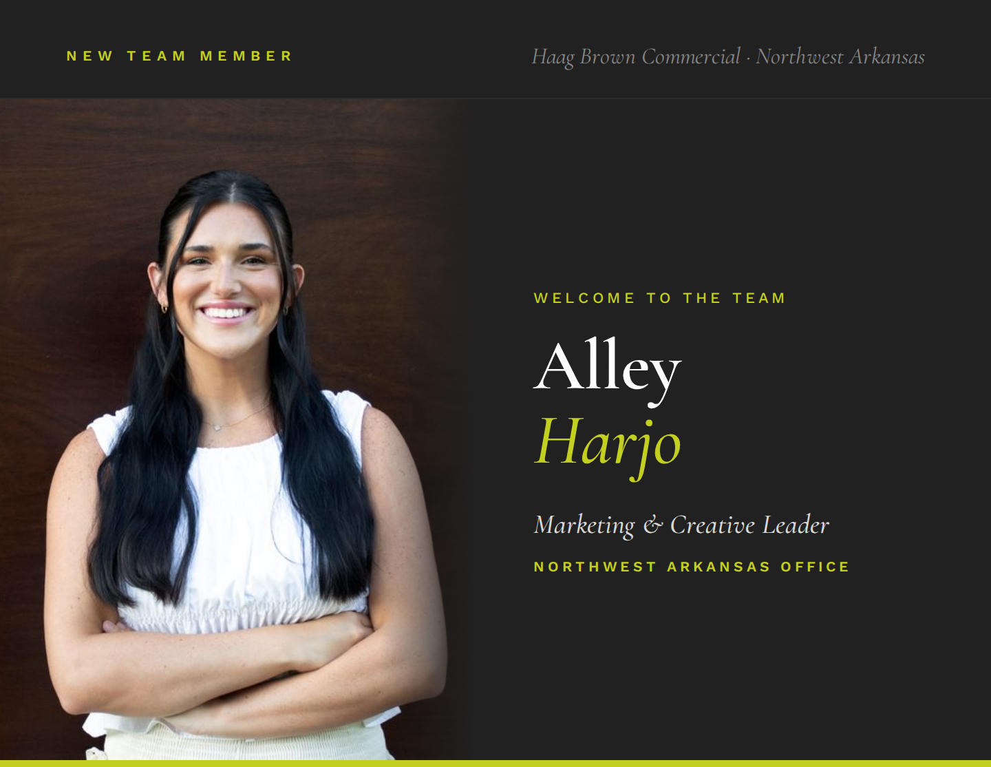 Alley Harjo Joins Haag Brown Commercial